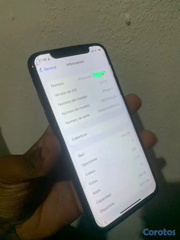 celulares y tabletas - IPhone “X” 📲
GB: 256  3