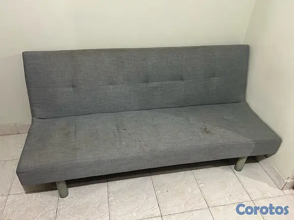 muebles y colchones - Sofá cama gris funcional en buen estado – RD$8,500 negociable 3