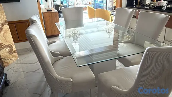muebles y colchones - juego de comedor 6 sillas  2