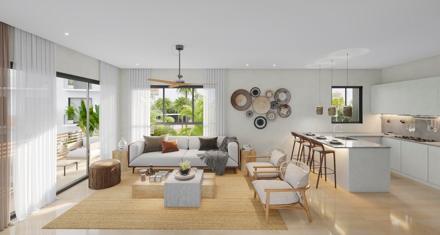 apartamentos - Proyecto en venta Punta Cana #23-1087 un dormitorio, bañcón, gimnasio, ascensor
 0