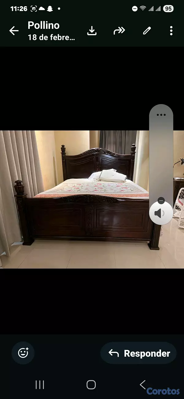 muebles y colchones - juego de cama en caoba  3