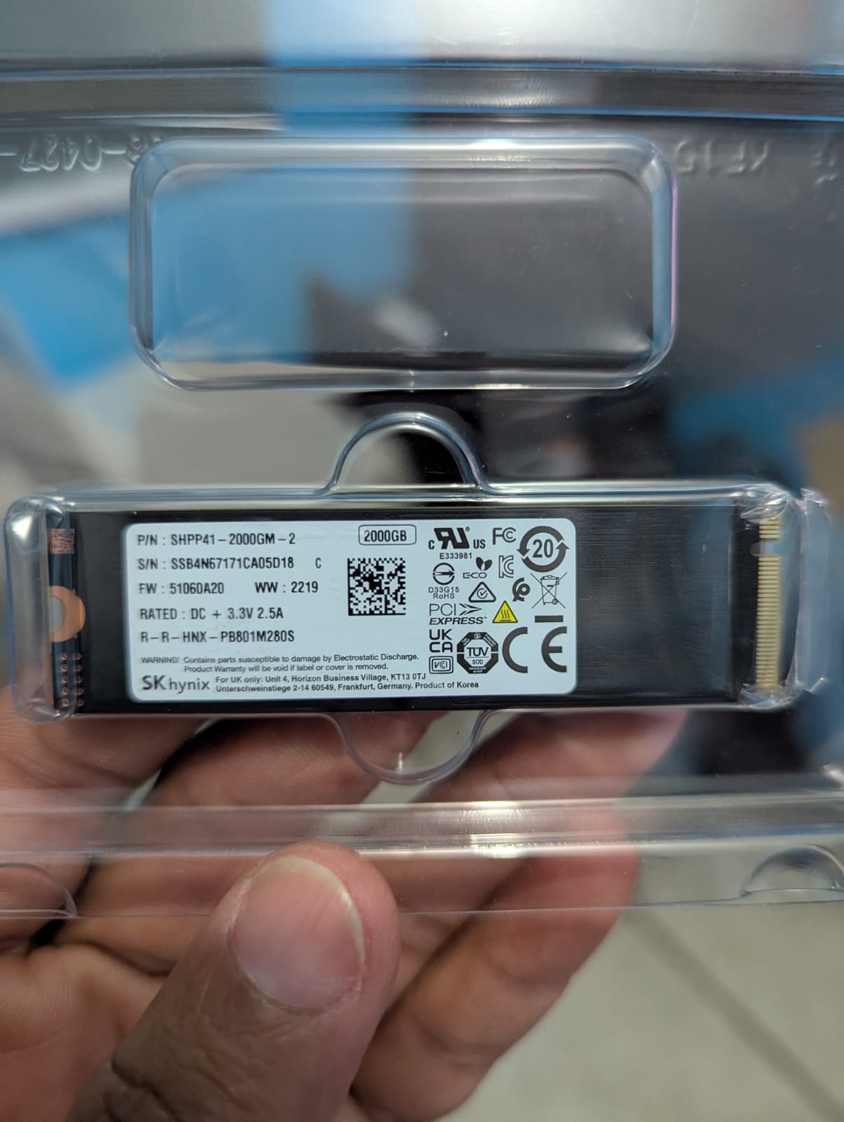 computadoras y laptops - Vendo SSD NVME SK hynix Platinum P41 M2 SSD 2T