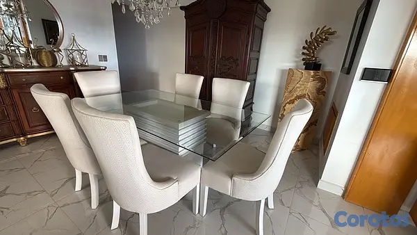 muebles y colchones - juego de comedor 6 sillas  3