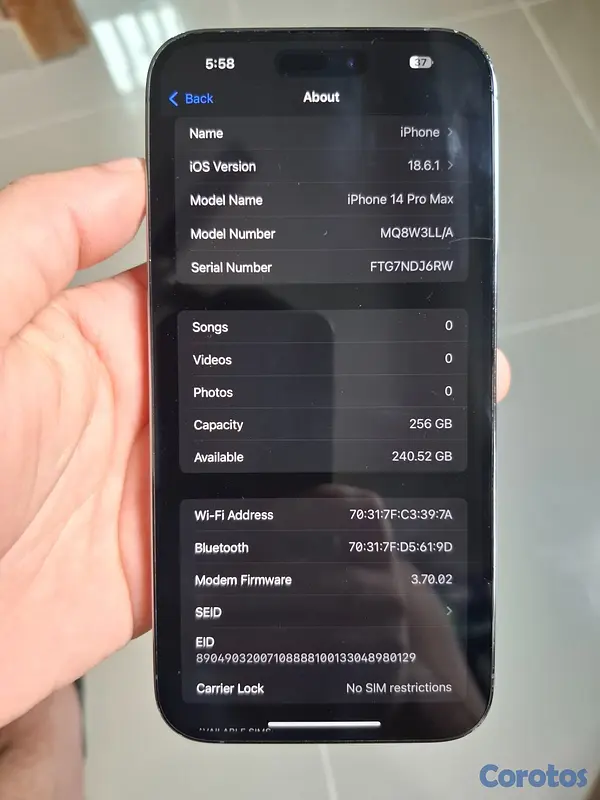 celulares y tabletas - Iphone 14 Pro Max 256GB Desbloqueado 3