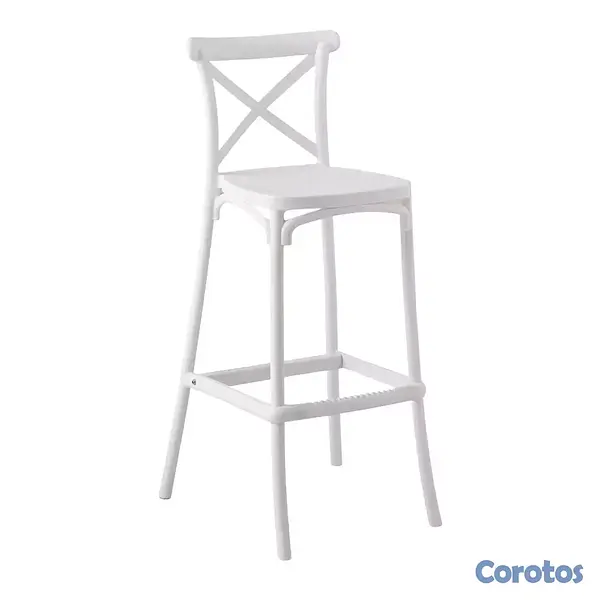 muebles y colchones - silla california de barra blanca 