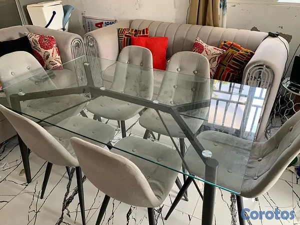 muebles y colchones - juego comedor Cristal de 6 sillas  6