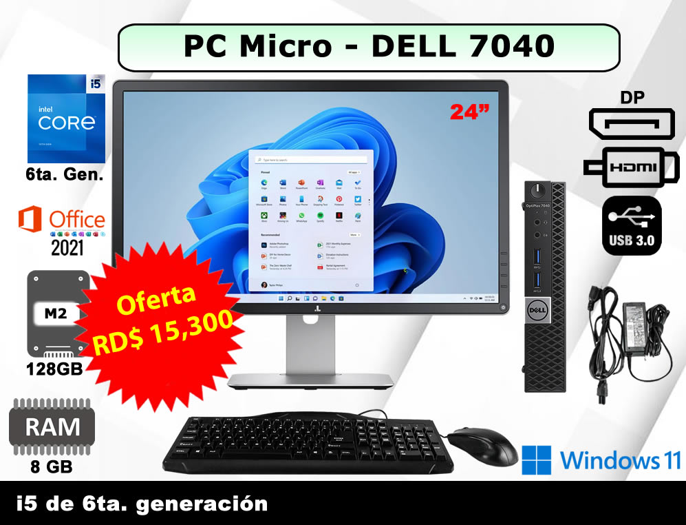 computadoras y laptops - Pc Micro Dell 4070 Completa