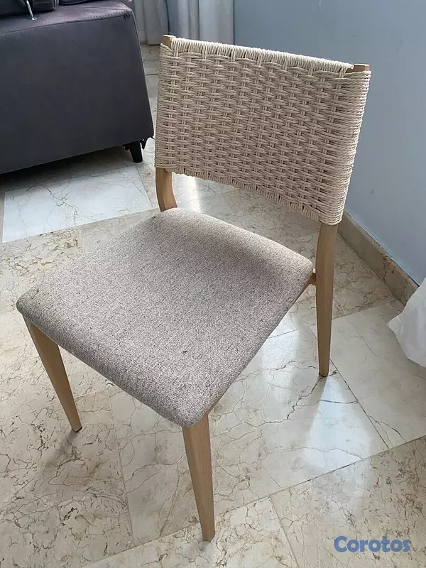 muebles y colchones - Comedor moderno 6 sillas + mesa grande tipo mármol 4