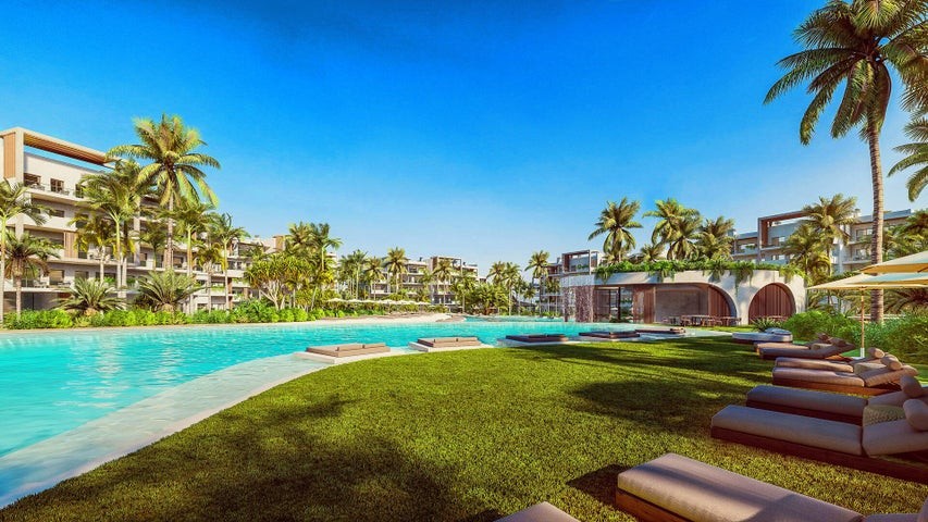 apartamentos - Proyecto en venta Punta Cana #24-154 dos dormitorios, jardín privado, vista pano 8