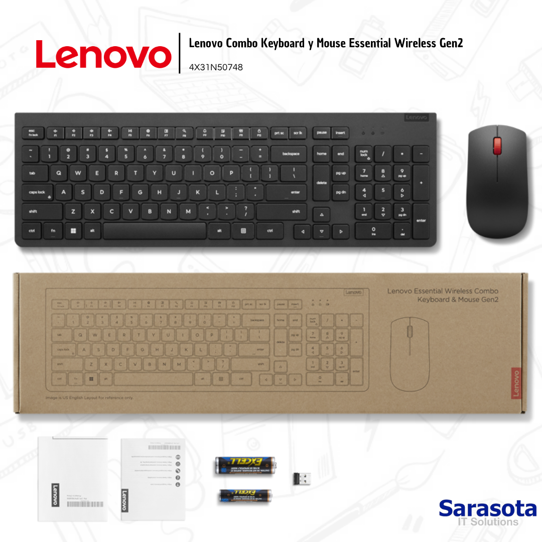accesorios para electronica - Lenovo Combo Keyboard-Mouse Essential Wireless G
