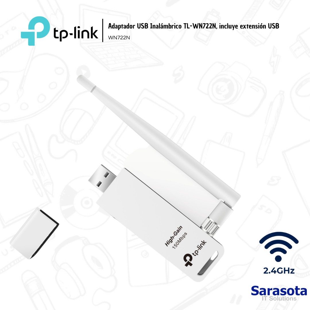 accesorios para electronica - Tp-Link Adaptador USB Inalámbrico TL-WN722N 1