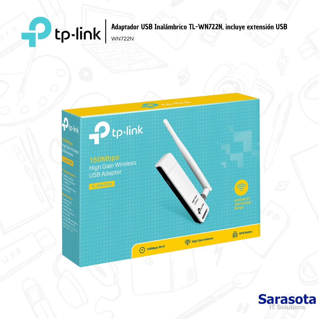 accesorios para electronica - Tp-Link Adaptador USB Inalámbrico TL-WN722N 2