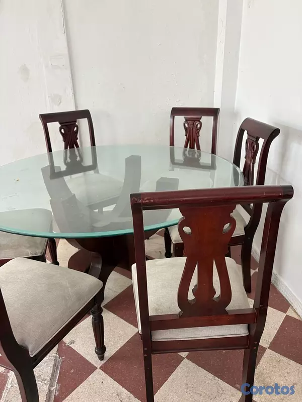 muebles y colchones - Juego de comedor en caoba 3