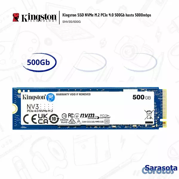 accesorios para electronica - Kingston SSD Nvme NV3 M.2 500gb 2
