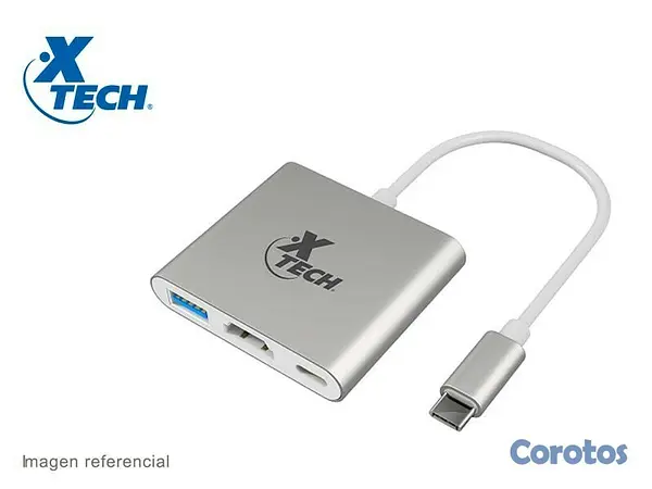computadoras y laptops - ADAPTADOR XTECH USB TIPO C   A HDMI, USB   3.0, USB C HEMBRA, SILVER (XTC-565) 2