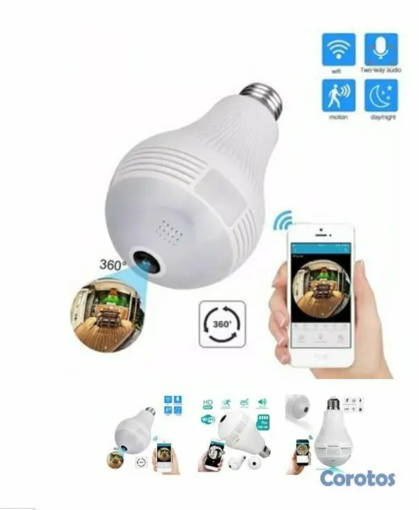 camaras y audio - Camara Panoramica HD Wifi Tipo Bombillo 2