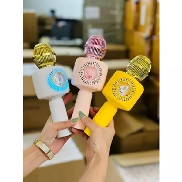 juguetes - Microfono karaoke bluetooth con altavoz integrado recargable inalambrico 6