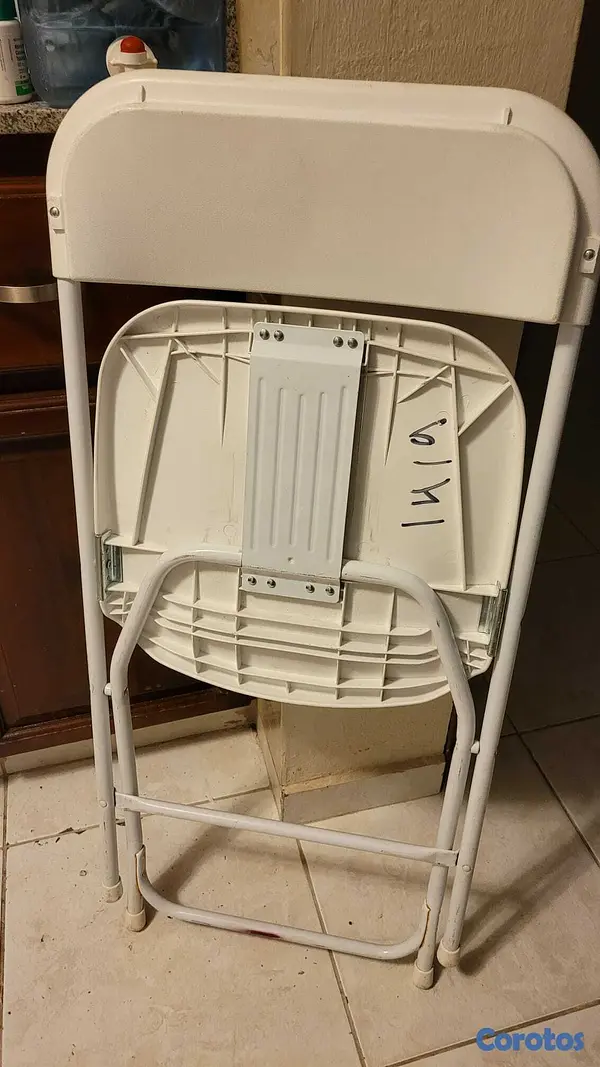 muebles y colchones - Sillas plegables de plástico con marco de acero 3