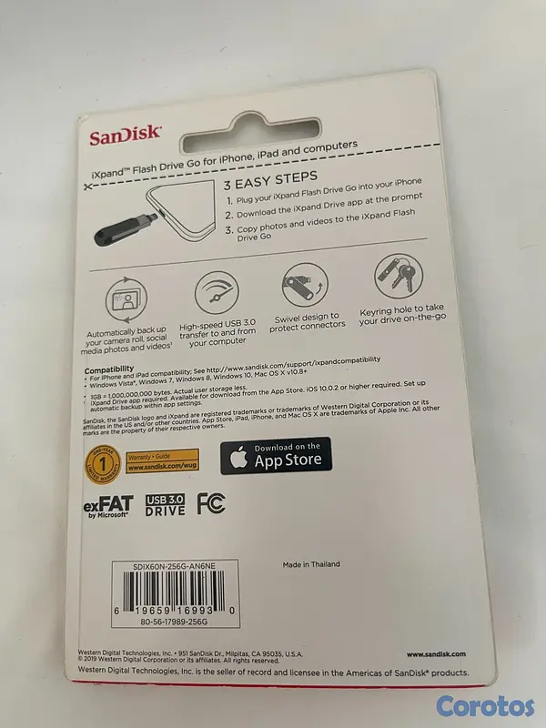 computadoras y laptops - Memoria USB para iPhone 256GB SanDisk iXpand Flash 2