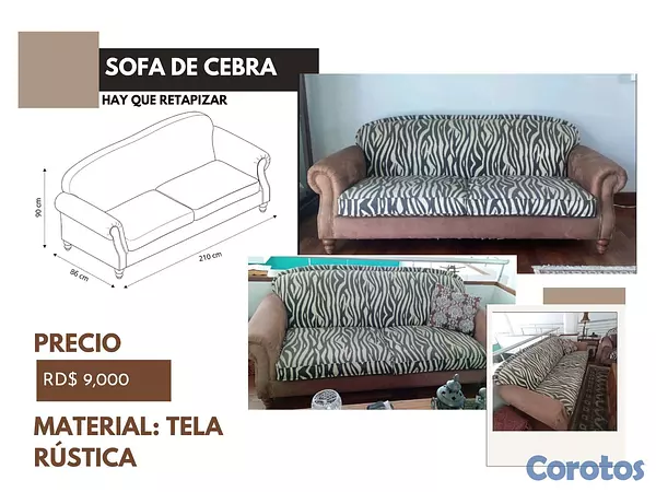 muebles y colchones - Duo de muebles en estampado de cebra  9