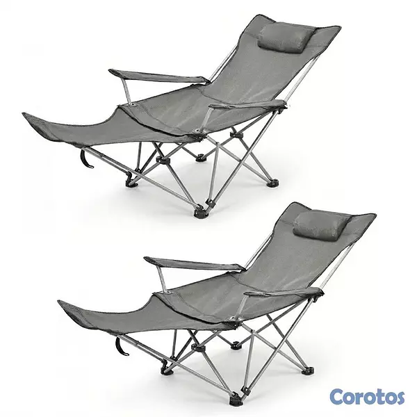 muebles y colchones - Silla plegable con reposapiés perfecta para viajes 2