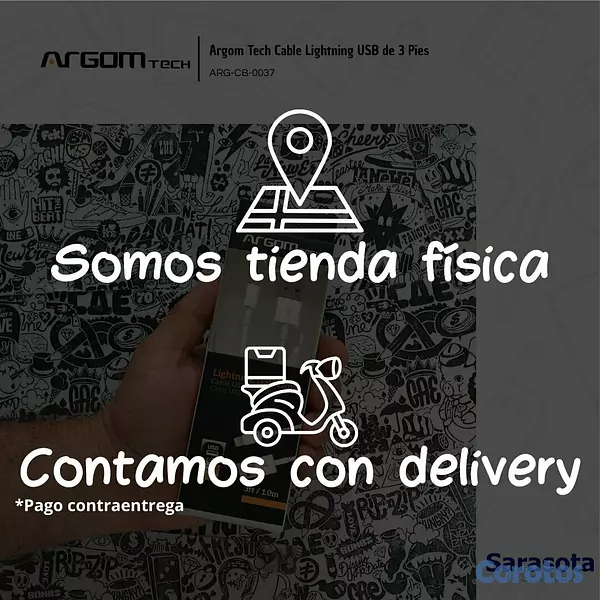 accesorios para electronica - Argom Tech Cable Lightning USB ARG-CB-0037 3