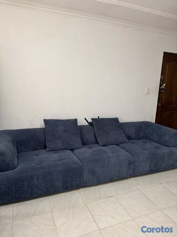 muebles y colchones - MUEBLE DE 3 PLAZAS AZUL $52,000 2