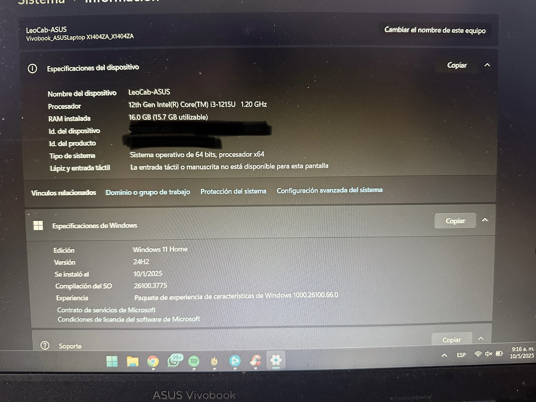 computadoras y laptops - Laptop Asus Vivobook 14 i3-1215U Como nueva! 1