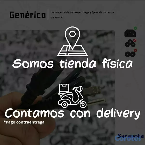 accesorios para electronica - Genérico Cable de Poder 6 pies 3