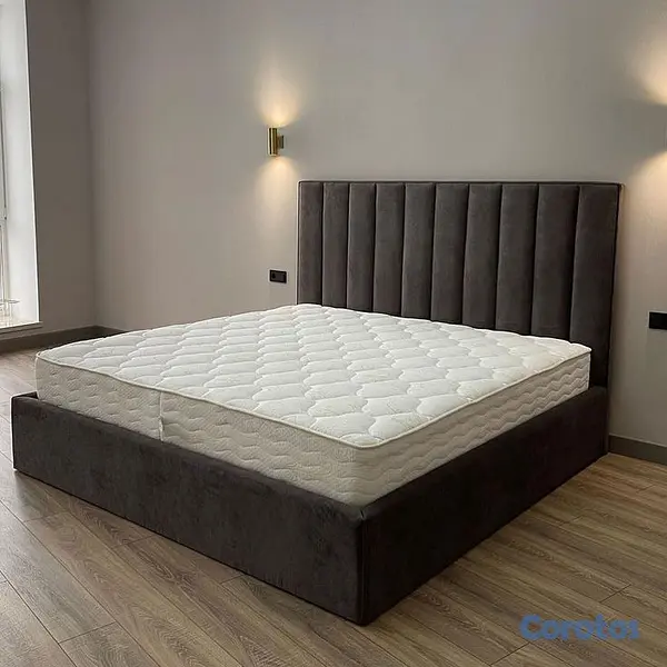 muebles y colchones - Cama tapizada color Gris+ Colchon. Nueva 2