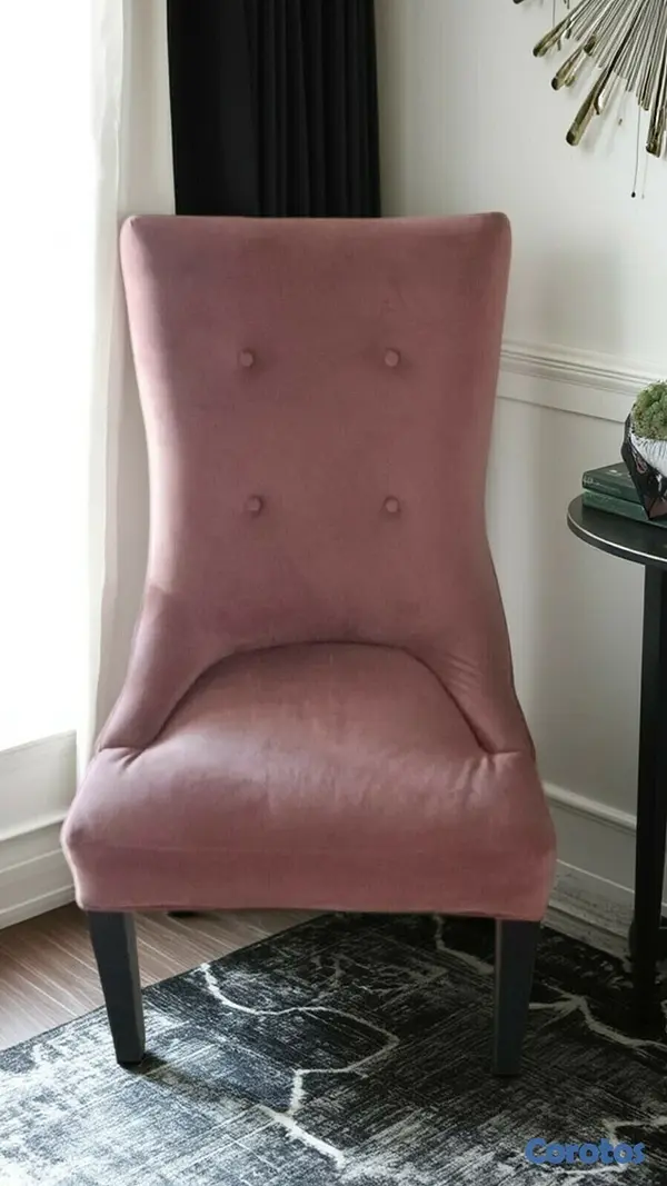 muebles y colchones - Silla Accent Velvet Rosa - Impecable 6