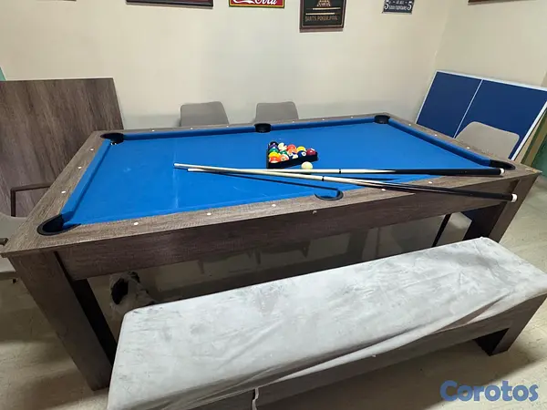 muebles y colchones - Mesa 3 en 1: comedor, billar y Ping pong 6