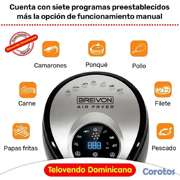 cocina - Horno y freidora de aire Breivon Air Fryer 5