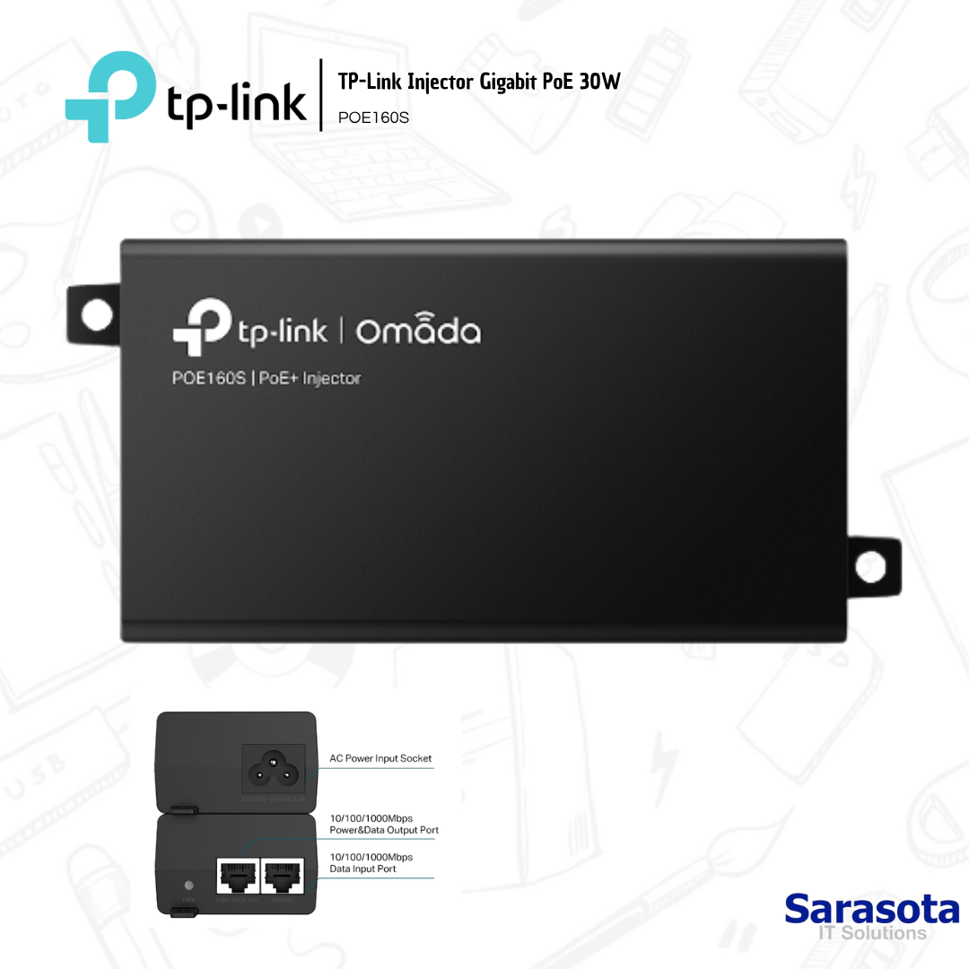 accesorios para electronica - TP-Link Injector Gigabit PoE 30W POE160S 1