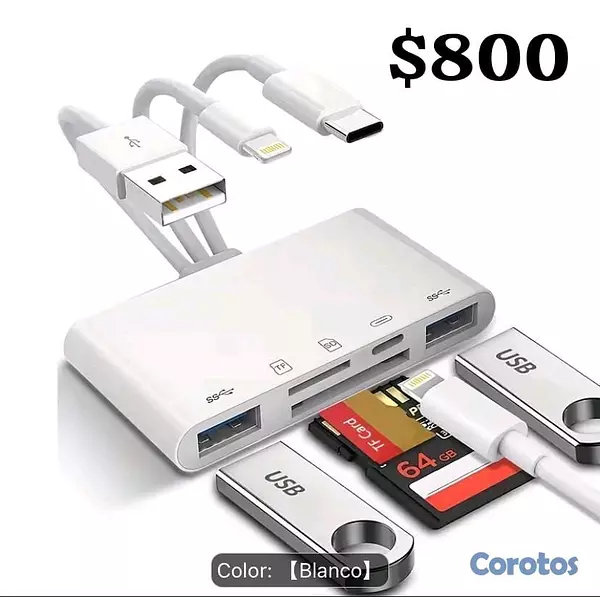 accesorios para electronica - Lectores de tarjeta de memorias para celulares y tablets  4