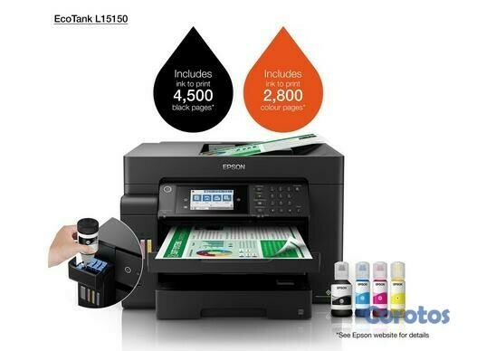 computadoras y laptops - MULTIFUNCION FORMATO ANCHO 13X19 EPSON ECOTANK  CON BOTELLA DE TINTA DE FABRICA 2
