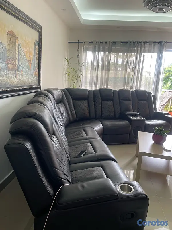 muebles y colchones - SOFÁ RECLINABLE MARRÓN EN VENTA  3