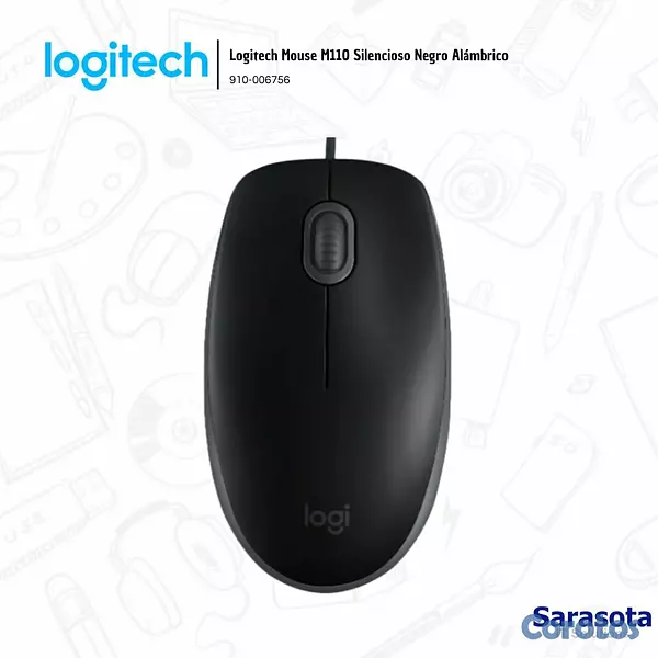 accesorios para electronica - Logitech Mouse M110 Silencioso Negro Alámbrico (91 3