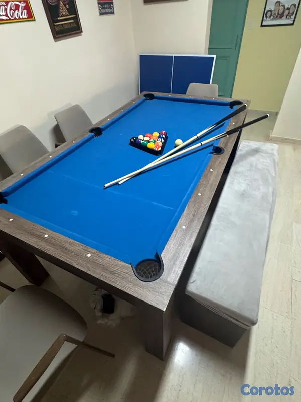 muebles y colchones - Mesa 3 en 1: comedor, billar y Ping pong 7