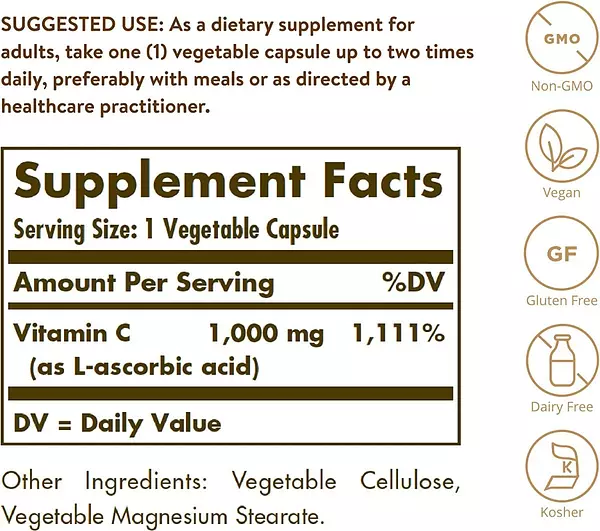 Salud y Equipamiento Médico - Vitamina C 250 capsulas Solgar 2