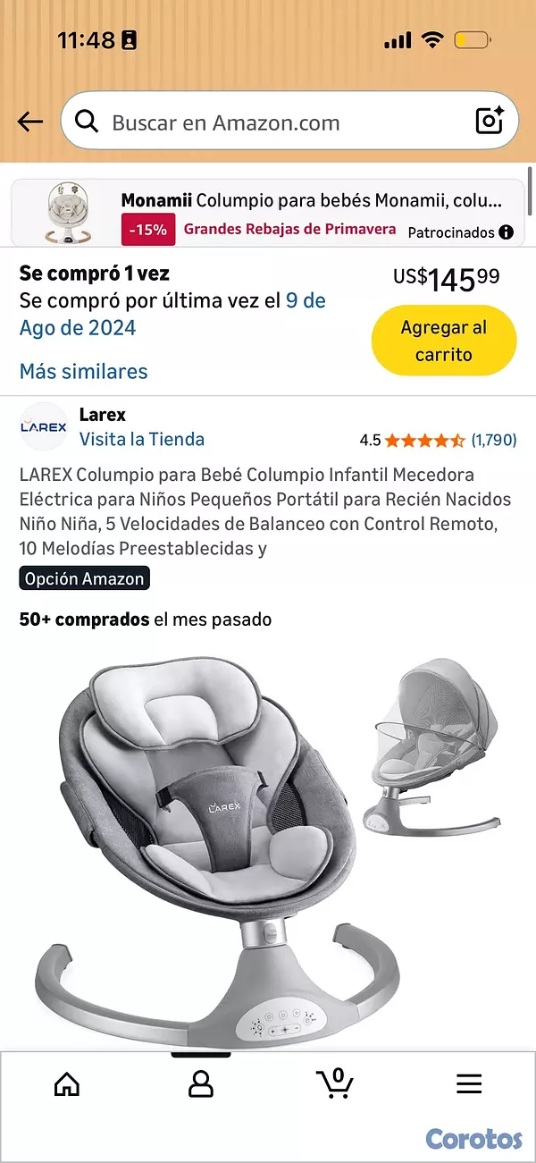 coches y sillas - Vendo Columpio Larex con 5 velocidades  4