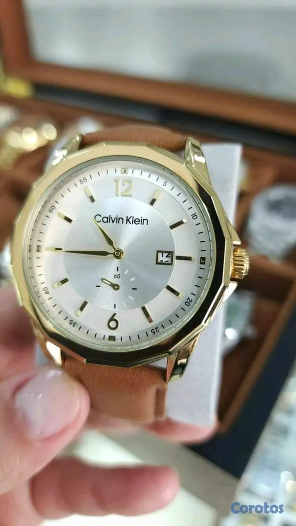 joyas, relojes y accesorios - Reloj Calvin Klein 44mm para hombre – Elegante con correa de cuero 6