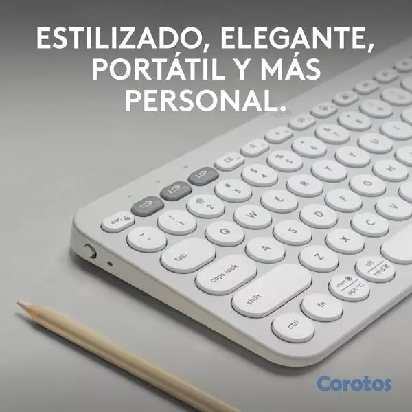 computadoras y laptops - TECLADO  BLANCO LOGITECH PEBBLE KEYS 2 K380S WIREL 3