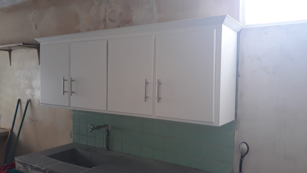 muebles y colchones - Gabinete de cocina en madera blanco (resistente a la carcoma y la humedad) 