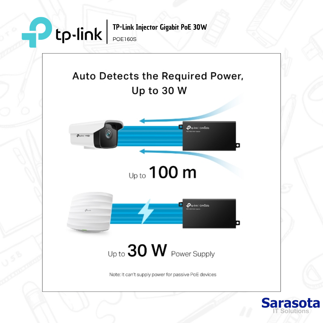 accesorios para electronica - TP-Link Injector Gigabit PoE 30W POE160S 3
