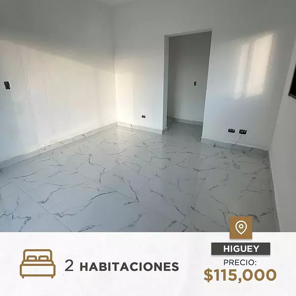casas vacacionales y villas - VILLA EN VENTA 2 HABITACIONES -HIGUEY. 3