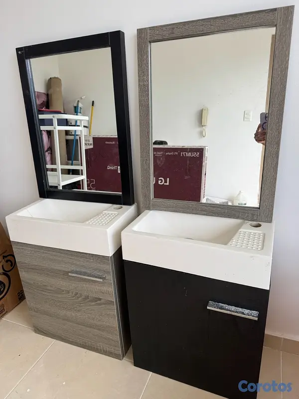 decoración y accesorios - vendo juego de lavamos uno negro y un gris casi nuevos.  3