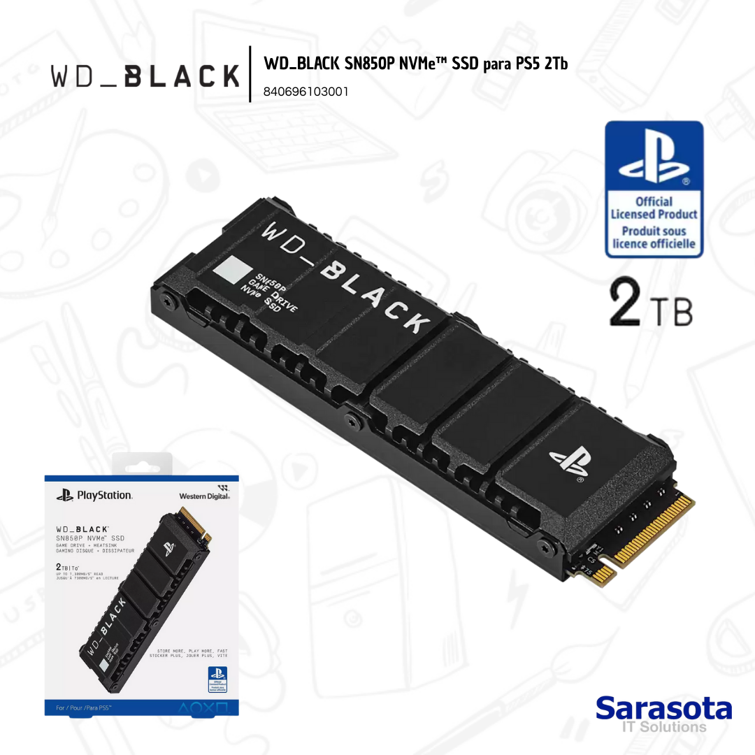 accesorios para electronica - SSD Western Digital WD Black SN850P,2Tb para PS5 0
