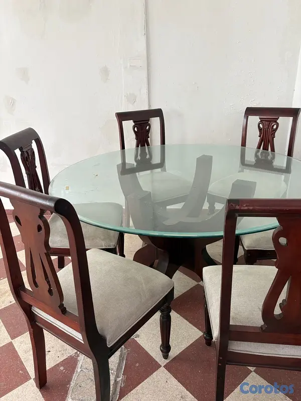 muebles y colchones - Juego de comedor en caoba 4