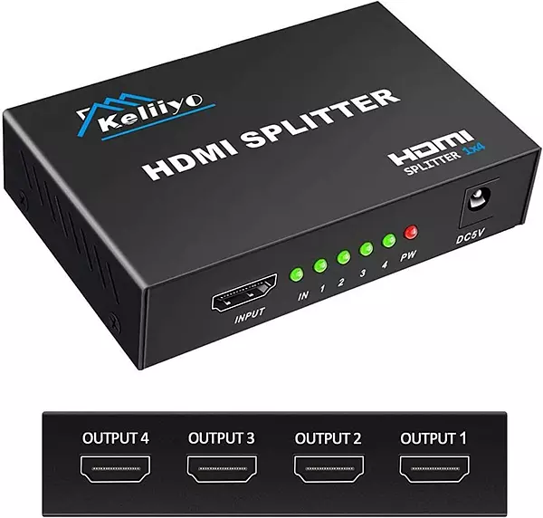 accesorios para electronica -  4K 1080P 3D Mini 4 puertos HDMI Splitter Switcher 1 entrada 4 salidas 3